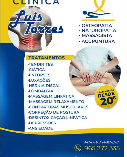 Dr.Luís Torres - Osteopatia Massagista Acupuntura - Disponivel Para Visitas ao Domicílio-Osteopata